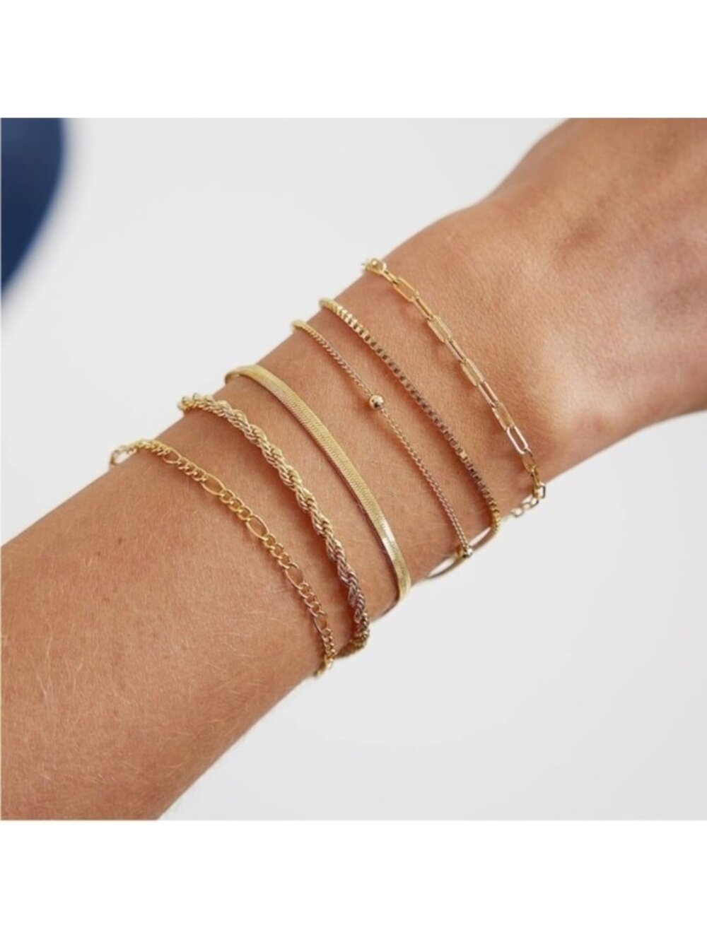 GOLD 14k Gold Plated 6pc Bracelet Set